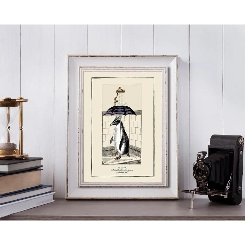 Funny Vintage Penguin Posters and Prints Surreal Animal Quirky Patent Wall Art Picture Canvas Painting Room Home Decor Cuadros