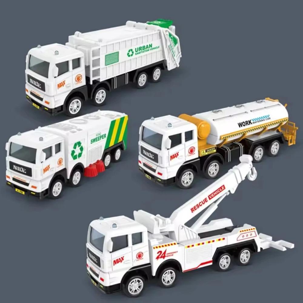 1pc Children's Toys Inertia Car Sanitation Garbage Truck Cleaning Sprinkler Rescue Car Simulation Car Toy Model Boys' Gifts Puz