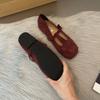 Mode Mode Schnalle T-Riemen Damen Flats Mit Schuhen Frühling Sommer Weiblich Flache Schuhe Quadratische Zehenpartie Damen Mary Janes Flats Schuhe