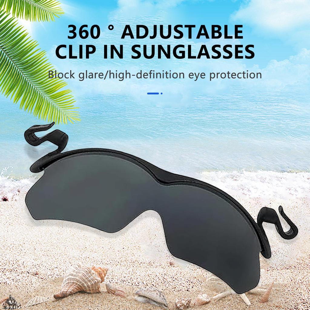 Clip Cap Sports Sunglasses Strong Sunlight Protection Beach Sunglasses for Sports and Outdoor Activities