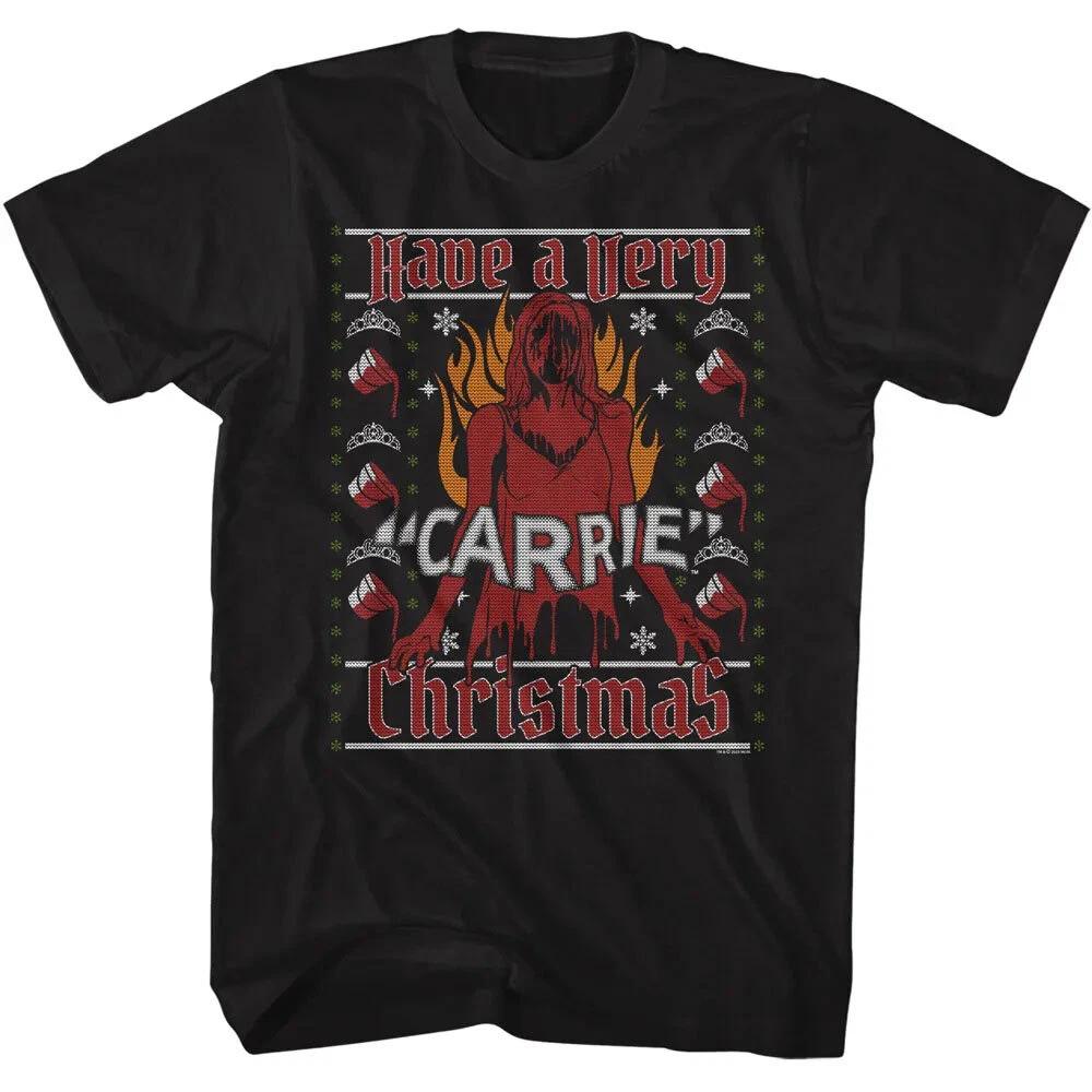 Carrie 1976 Horror Movie Blood Tiara Have A Very Carrie Christmas Men s T Shirt 2XL
