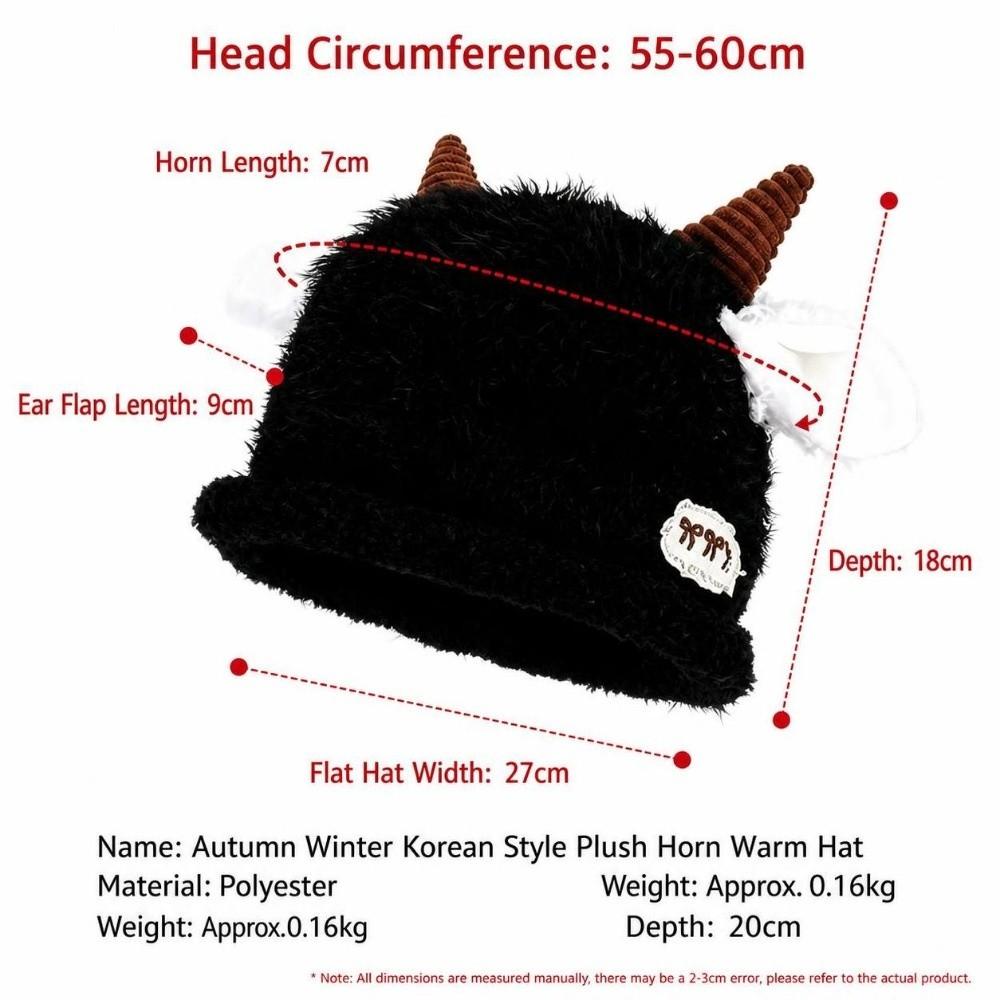 Fluffy Knitted Beanie Hat Polyester Warm Winter Skull Cap Cute Plush Beanie Hat  For Women