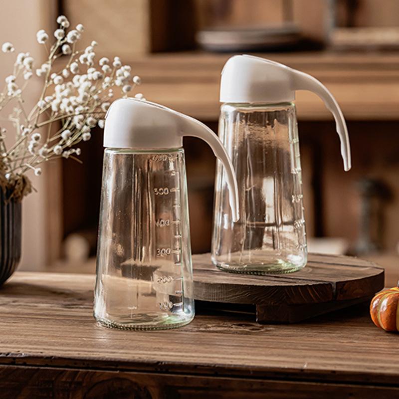 Automatic Opening And Closing Glass Oil Pot, Household Kitchen Leak-Proof Oil Pot, Large-Capacity Soy Sauce Bottle, Oil Bottle Retro Style