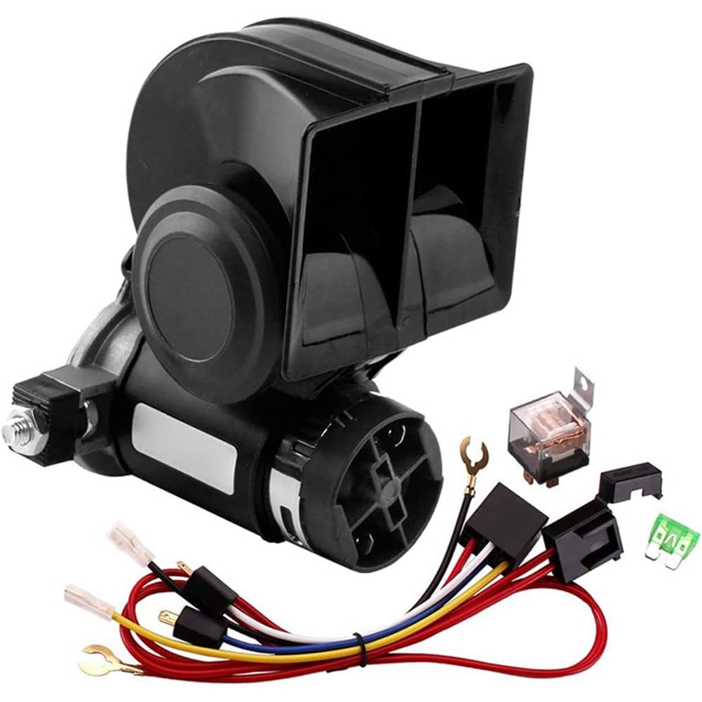 Nsodigry Snail Air Horn with Relay Wire Harness 24V 150Db Super Loud Two-Tone Car Horn for Truck By Parts
