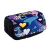 Stitch Cartoon Double Large Capacity Flip Pencil Case Children'S Stationery Box