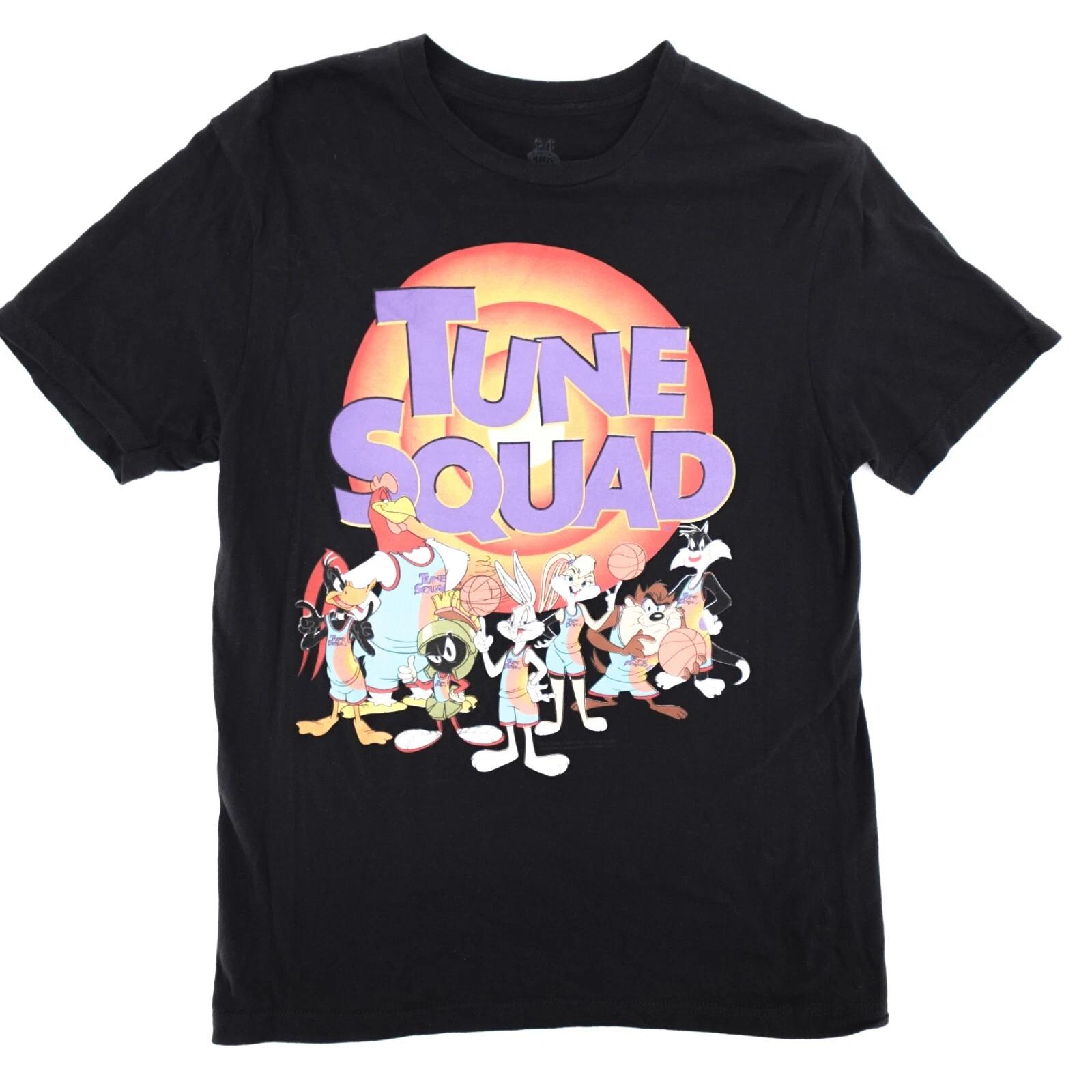 Space Jam Tune Squad Shirt Adult Medium Black Graphic Print T-shirt Retro 90s XL