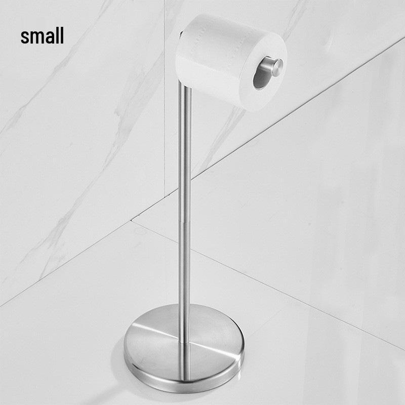 Freestanding Stainless Steel Tissue and Towel Holder with Storage, No-Drill Bathroom Toilet Paper Stand
