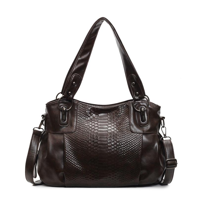 

Сумка большой вместимости 2025 новая трендовая сумка женская сумка универсальная сумка-мессенджер повседневная на плечо тоут сумка-ведро темно-коричневого