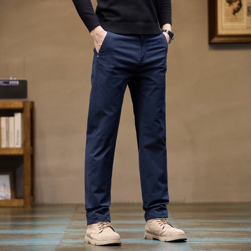 Men's Casual Business Pants, Spring and Autumn 2024 New Style, Loose Fit, Stretchy, Straight-Leg, Versatile Long Pants