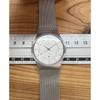 Used SKAGEN watch date display silver mesh belt