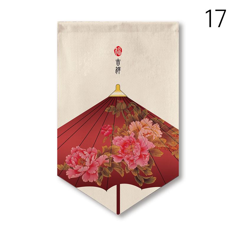 Chinese Style Pennant Home Decor Door Head Curtain Shop Signboard Homestay Teahouse Hanging Half-curtain Kitchen Short Curtain