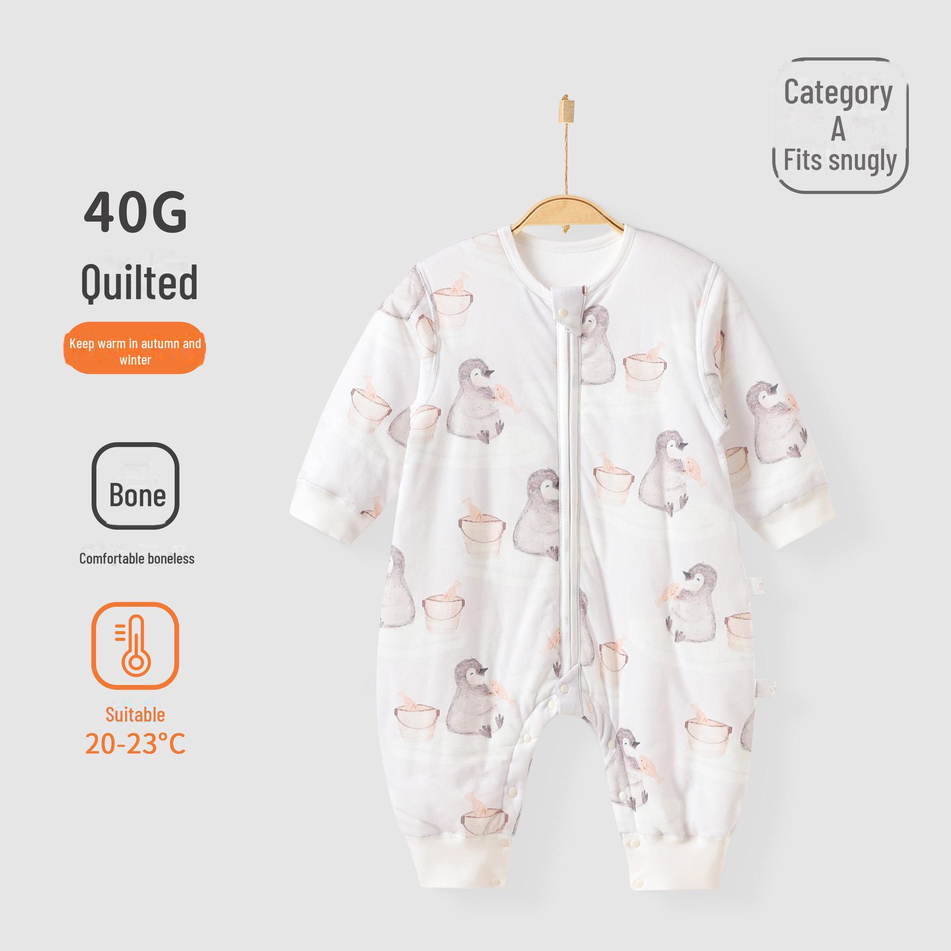 

Спальный мешок Yiri Infant Split-Leg Pure Cotton - теплый, противоударный, стеганый, с длинными рукавами для осени и зимы 90cm