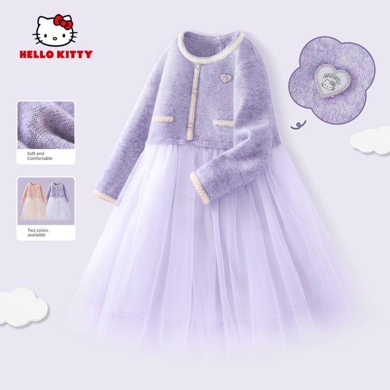 Hellokitty Girls  Dress Kidsren s Skirt Purple Girl Princess Dress One-Year-Old Girl s Dress New Year s Dress Purple 140