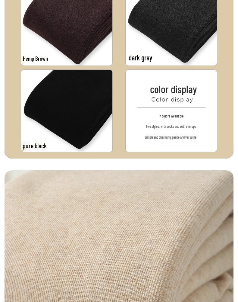 Women's High-Waist Ribbed Leggings - 500g Combed Cotton Fleece-Lined, Slimming & Anti-Pill, for Autumn/Winter