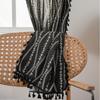 Curtain Finished Product Black Curve Printing Fringed Window Kitchen Curtain Semi-blackout Bay Window Direct Supply