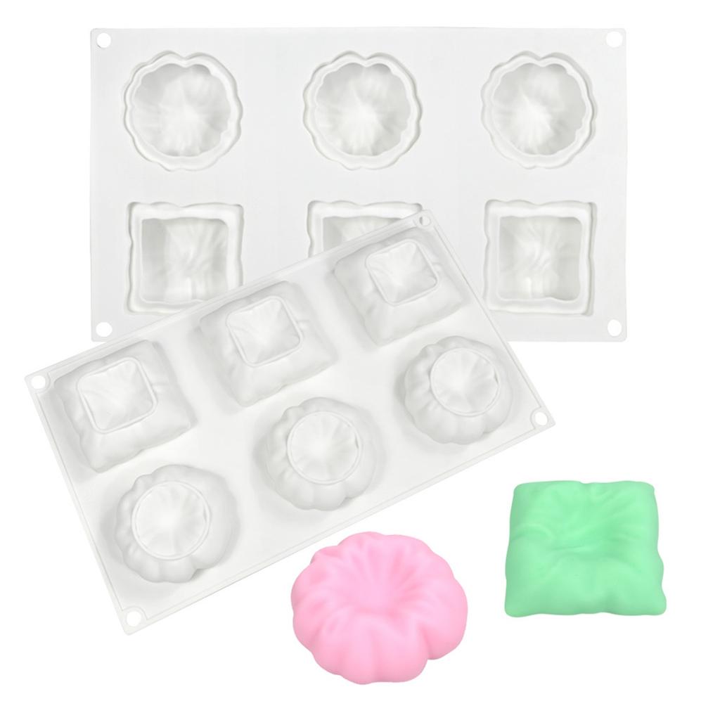 Nepřilnavé silikonové pečicí formy na francouzskou pěnu 6 dutin ve tvaru polštáře forma na pečivo víceúčelová pomůcka na pečení dezertů