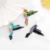 Bird Brooch Realistic Flying Bird Colorful Rhinestone Decor Smooth Clothes Decoration Jewelry Anti-rust Colorfast Lady Dress Shirt Collar Brooch