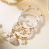 Fashion Polymer Clay Beaded Stretch Bracelets Set for Women Starfish Shell Pendant Stackable Bracelets Summer Beach Jewelry