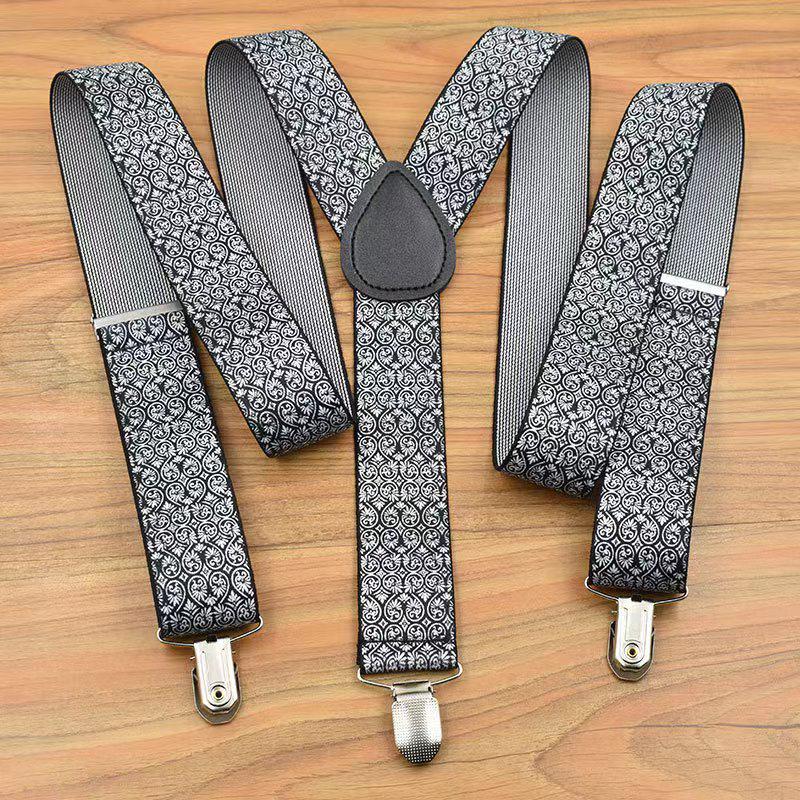 Adjustable Elastic Suspenders for Men & Women - Non-Slip Three-Clip Straps for Formal or Casual Wear