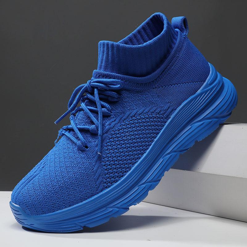 Summer Men'S High Top Socks Sneakers Shoes New Mesh Fashion Running Lightweight Thick Soled Lace Up Casual Men'S Sports Shoes