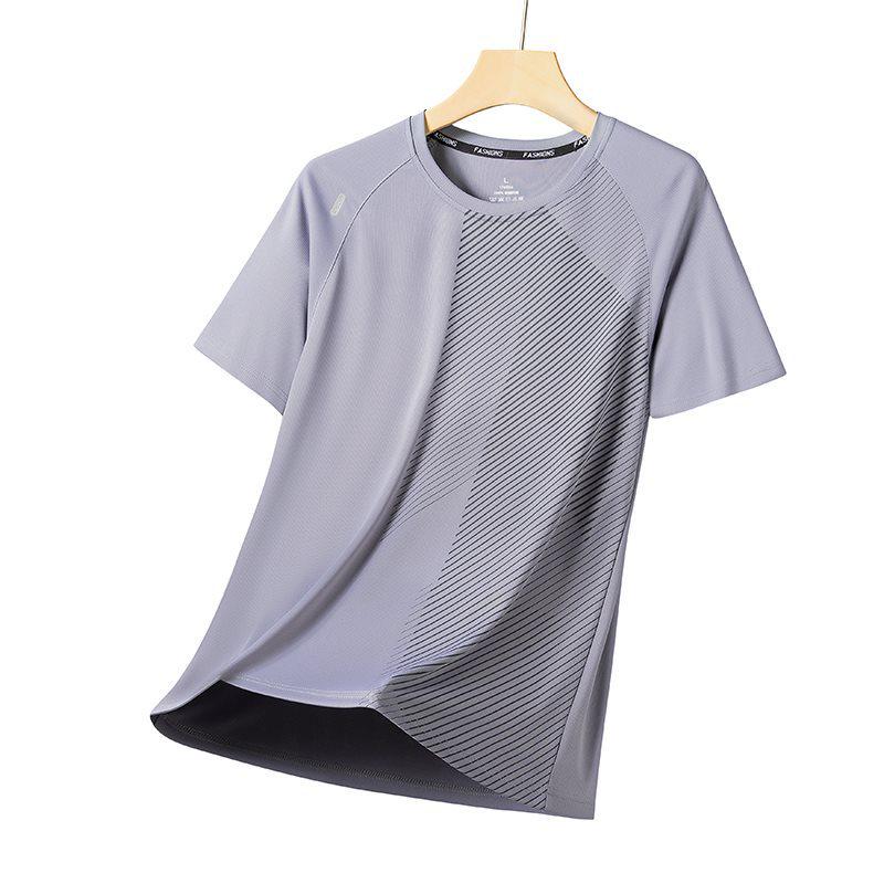 Men’s Summer Ice Silk Quick-Dry Loose Fit Short Sleeve T-Shirt