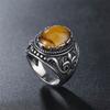 Vintage Ethnic Tiger Eye Owl Totem Ring Punk Fashion Jewelry