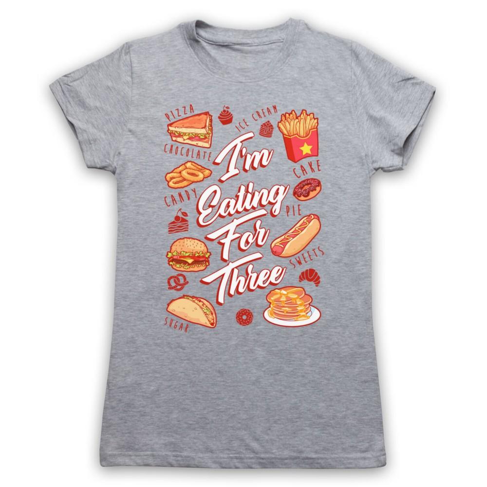 ICH ESSE FÜR DREI Lustiger Zwillinge Schwangerschaftslogan Witz Herren- und Damen-T-Shirt