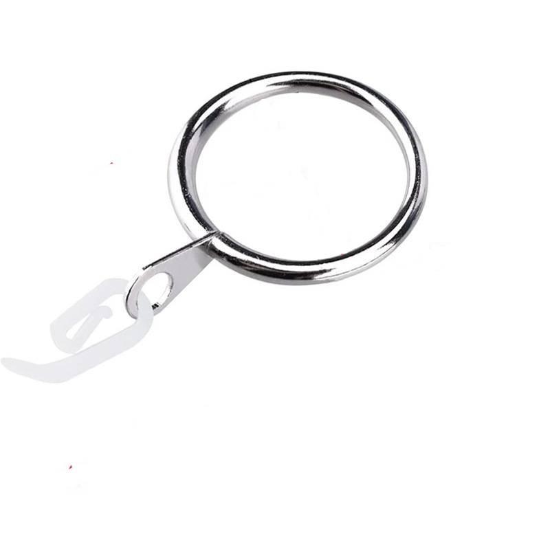 Curtain Drapery Metal Hanging Rings With Plastic Hooks For Curtains And Rods