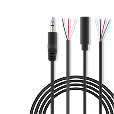 3,5 mm 3-poliges 4-adriges männliches weibliches Audio-Verlängerungskabel Aux-Einzelkopfleitung Stereo 4 Drähte DIY Audio-Ausgangsleitung
