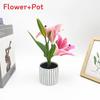 Lily Flower Faux Bonsai Tabletop Decor Interior Arrangement Prop Photographic