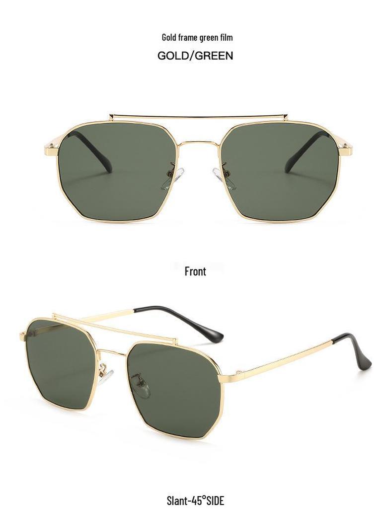 2026 Double Bridge Fashion Aviator Sunglasses - Men’s Street Style Sun Protection