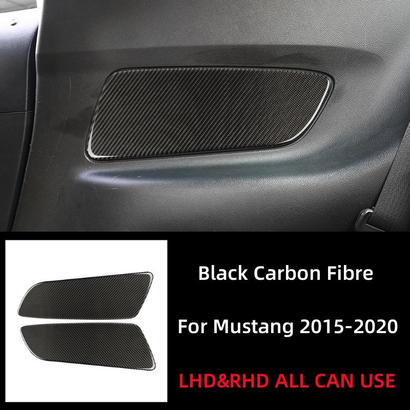

For Ford Mustang GT 2015- Car Accessories Carbon Fiber Interior Car Rear Door Panel Trim Stickers Decals Decoration Cover чорний