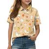 Kids Casual Short Sleeve Polo Shirt Animal Print Lightweight Soft Fabric Breathable Summer Top for Boys Girls