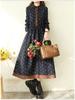 2025 Autumn Vintage Floral Cotton Linen Dress - Fashionable, Plus Size, Loose & Slimming