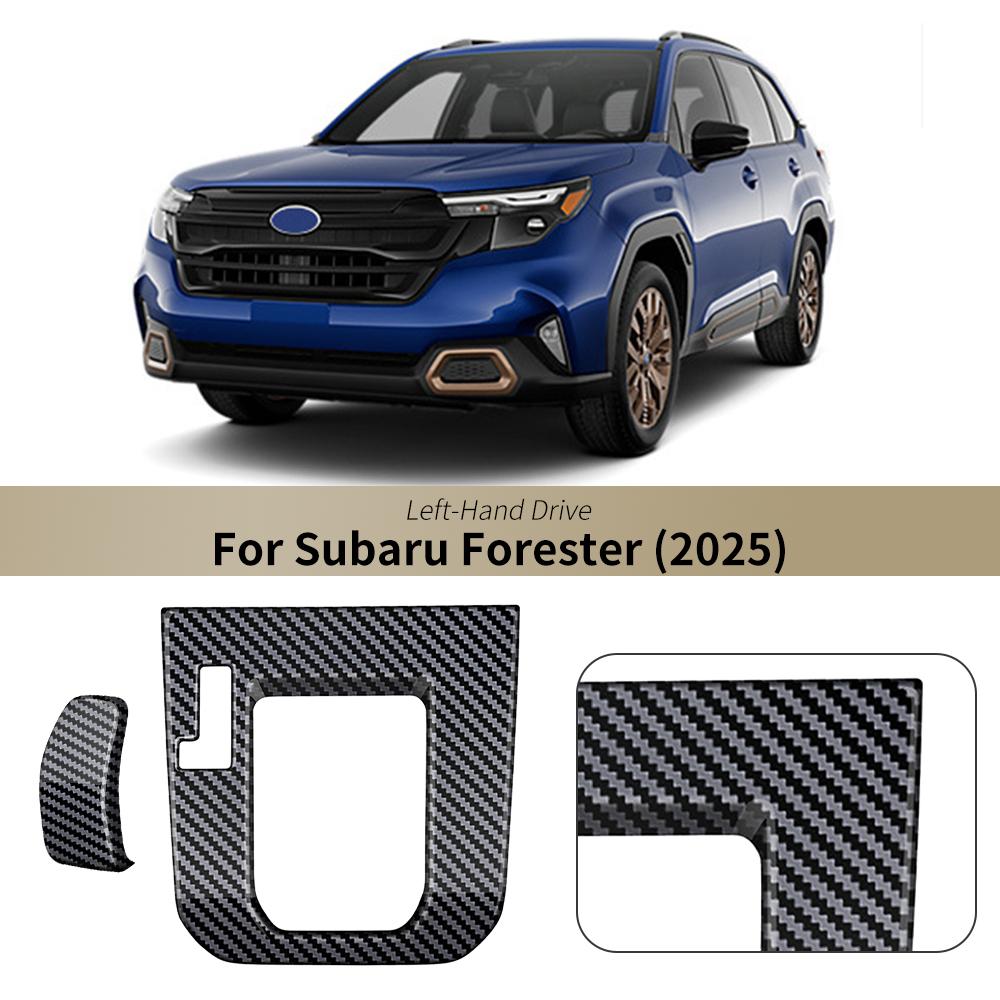 For Subaru Forester 2025 ABS Carbon Fiber Forged Carbon Style LHD Car Gear Shift Panel Sticker Gear Shift Knob Cover Accessories
