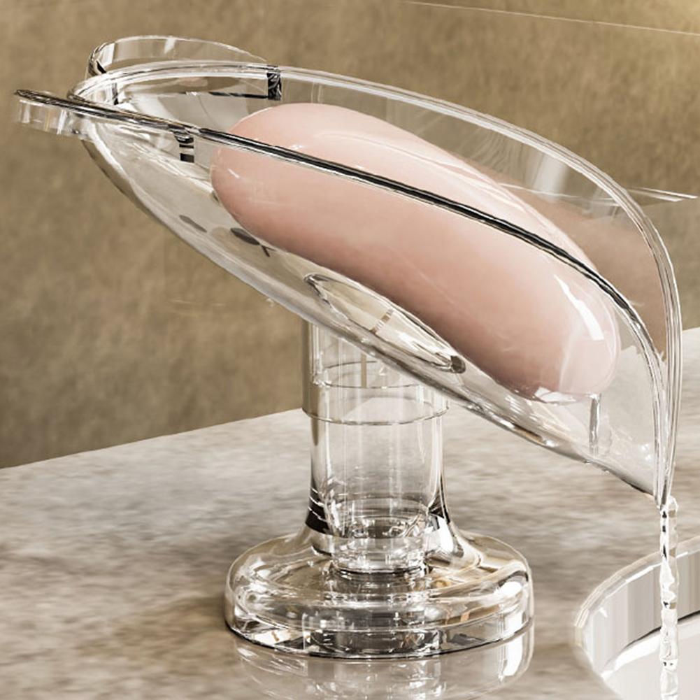 Suction Mount SOAP Dish with Smart Tilt Design to Prevent Water Buildup