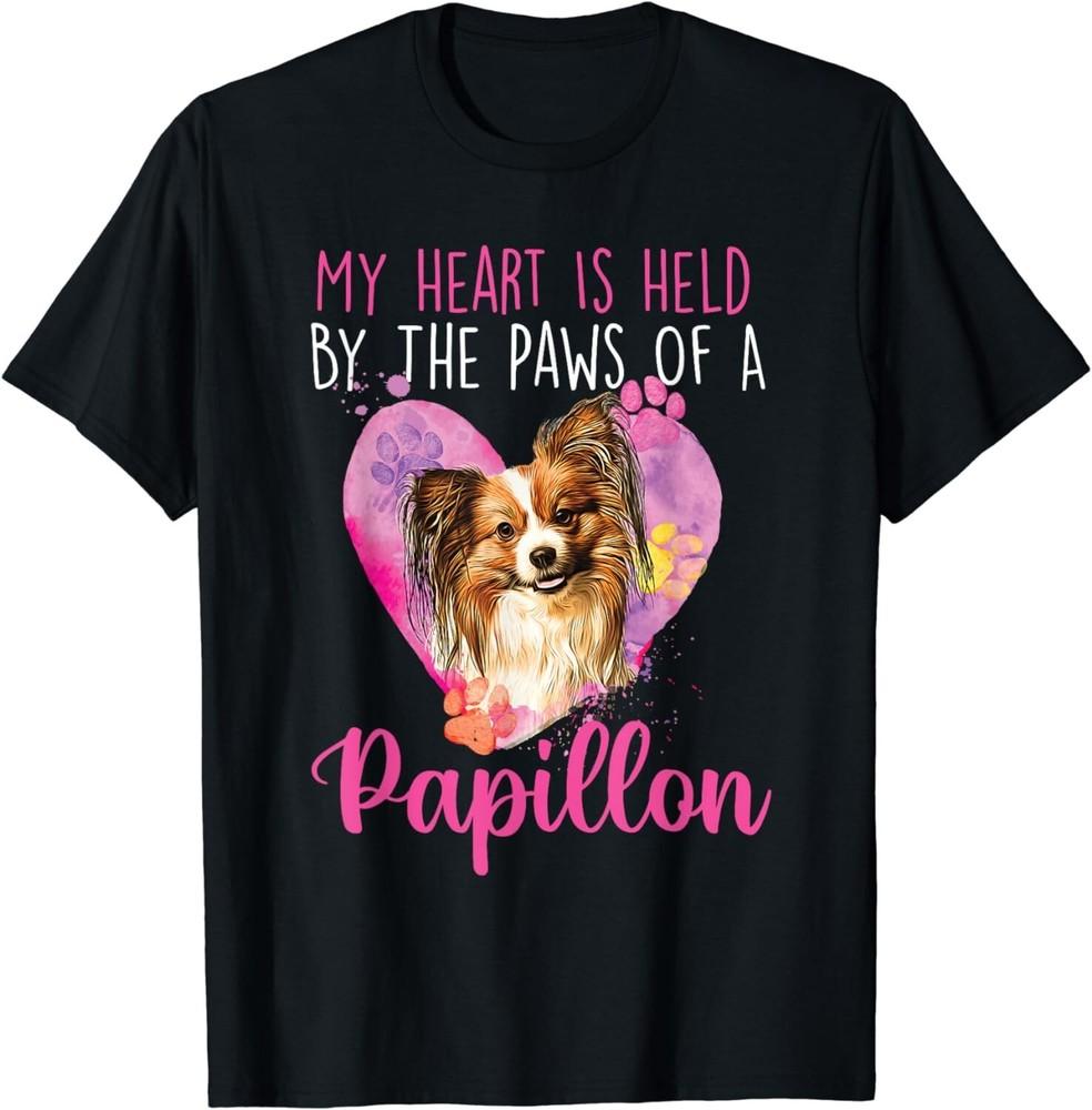 

My Heart Is Held By The Paws Of A Papillon - Dogs Breeder Gift Unisex T-Shirt 4XL