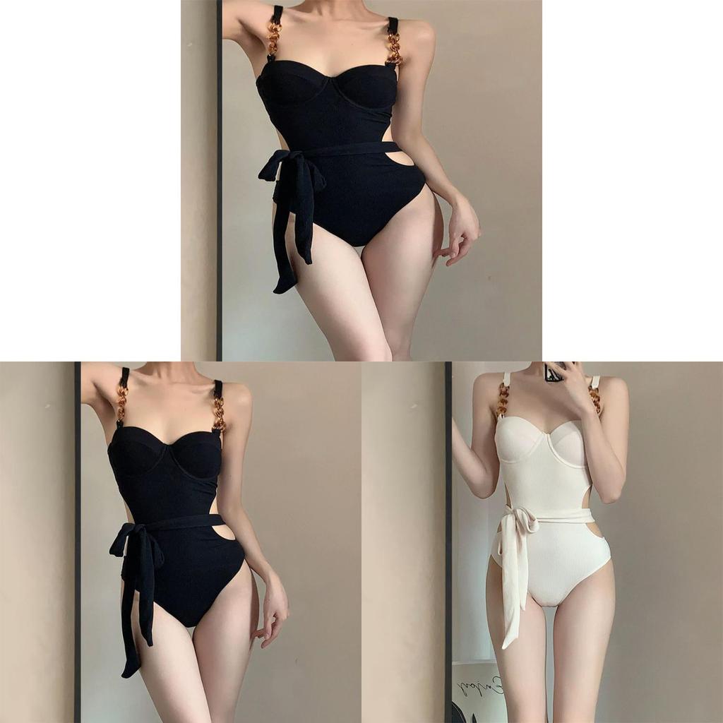 Classic Swimsuit Women One Piece Polyester Supportive Backless For Water Sports