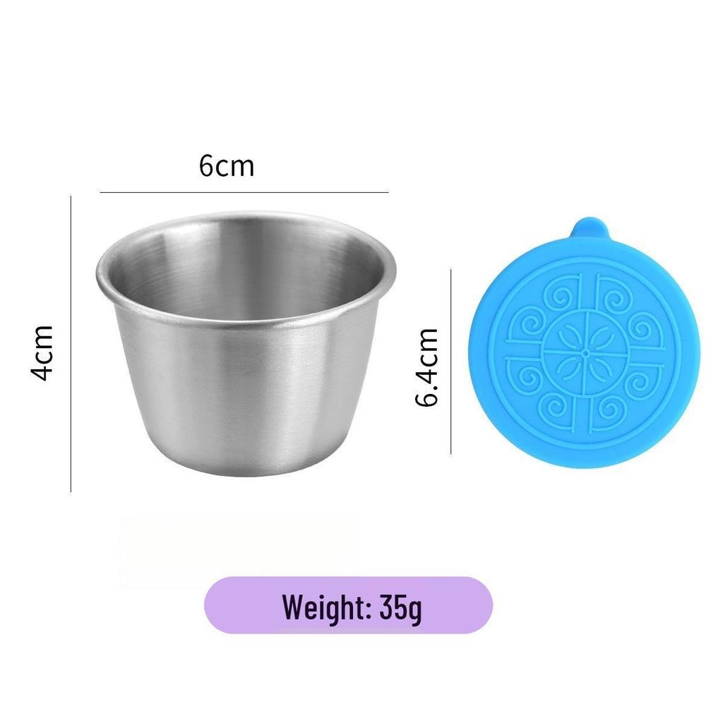 304 Stainless Steel Sauce Container with Silicone Lid, Sealed, for Outdoor Use and Seasoning.