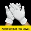 White Lint-Free Microfiber Gloves for High-Grade Jewelry Handling with Elastic Band