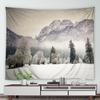 Winter Woods Snow Print Pattern Tapestry Home Bedroom Living Room Dormitory Wall Decor Background Cloth Tapestry