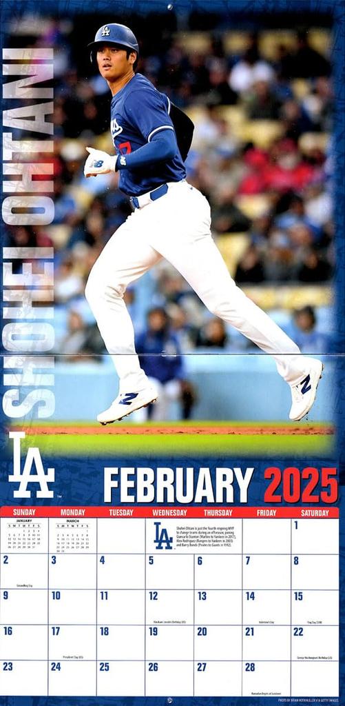 Shohei Ohtani 2025 Wall Calendar X 30 28 Major League Baseball Tri-X (Imported) (60 Cm, Pages) Baseball,