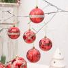 6pcs PET Painted Christmas Balls Ornament Plastic Christmas Tree Pendant  Hotel Office