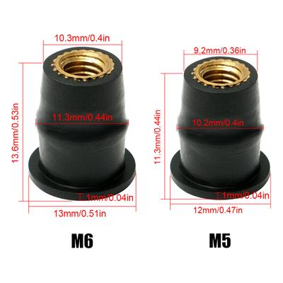 10Pcs/Set M5 5mm Metric Rubber Well Nuts Motorcycle Windscreen Windshield Fairing Cowl For Honda Suzuki Auto Motorbike Off-road