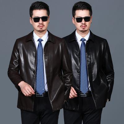 New Genuine Leather Clothing Men's Genuine Leather Jacket Spring and Autumn Polo Collar Men's Coat