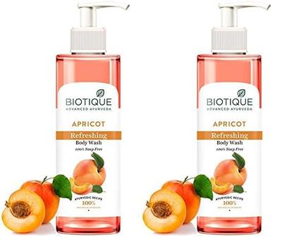 Biotique Aprikose Erfrischendes Duschgel | Hält die Haut frisch und sauber | Hellt die Haut auf und reduziert dunkle Flecken | 100% Botanische Extrakte | Geeignet für