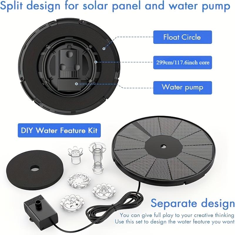 44pcs 3.5W Solar Fountain Pump, Water Feature Outdoor DIY Solar Bird Bath Fountain with Multiple Nozzles,for Garden Pool, Ponds