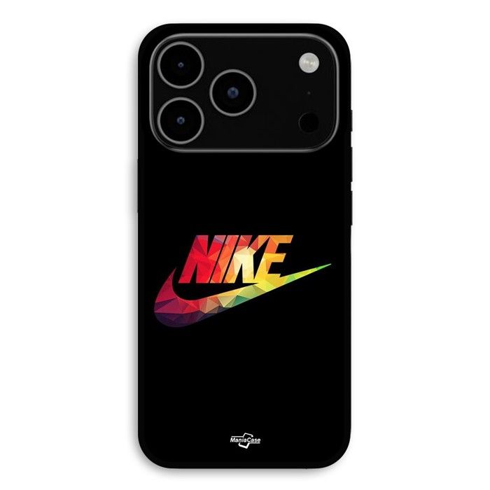 Coque Pour iPhone 17 Pro Nike logo coloré front noir Maniacase noir