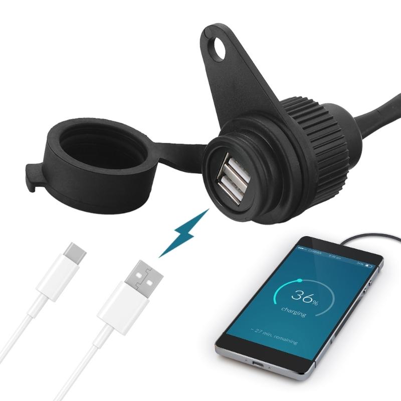 Motorcycles Phone Chargers Twin USB Adapter with Waterproof Cover USB Chargers for R1200GS R1250GS F700GS