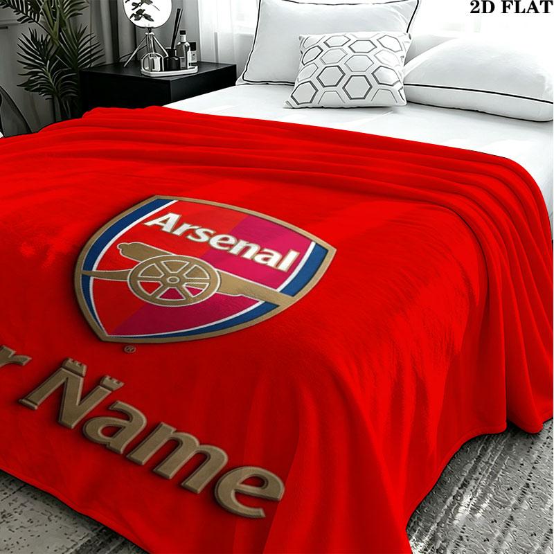 1PC Arsenal F Custom Name Patterned Flannel Blanket Suitable For All Seasons for Home Decor Warmth and Comfort Gifts Holiday Present